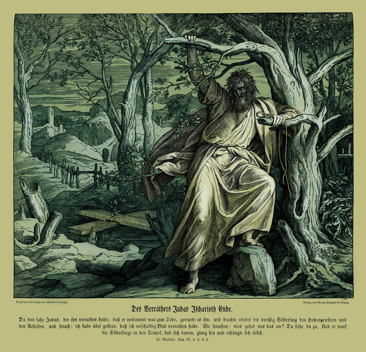 Judas Iskariots død, Matthæusevangeliet af Julius Schnorr von Carolsfeld