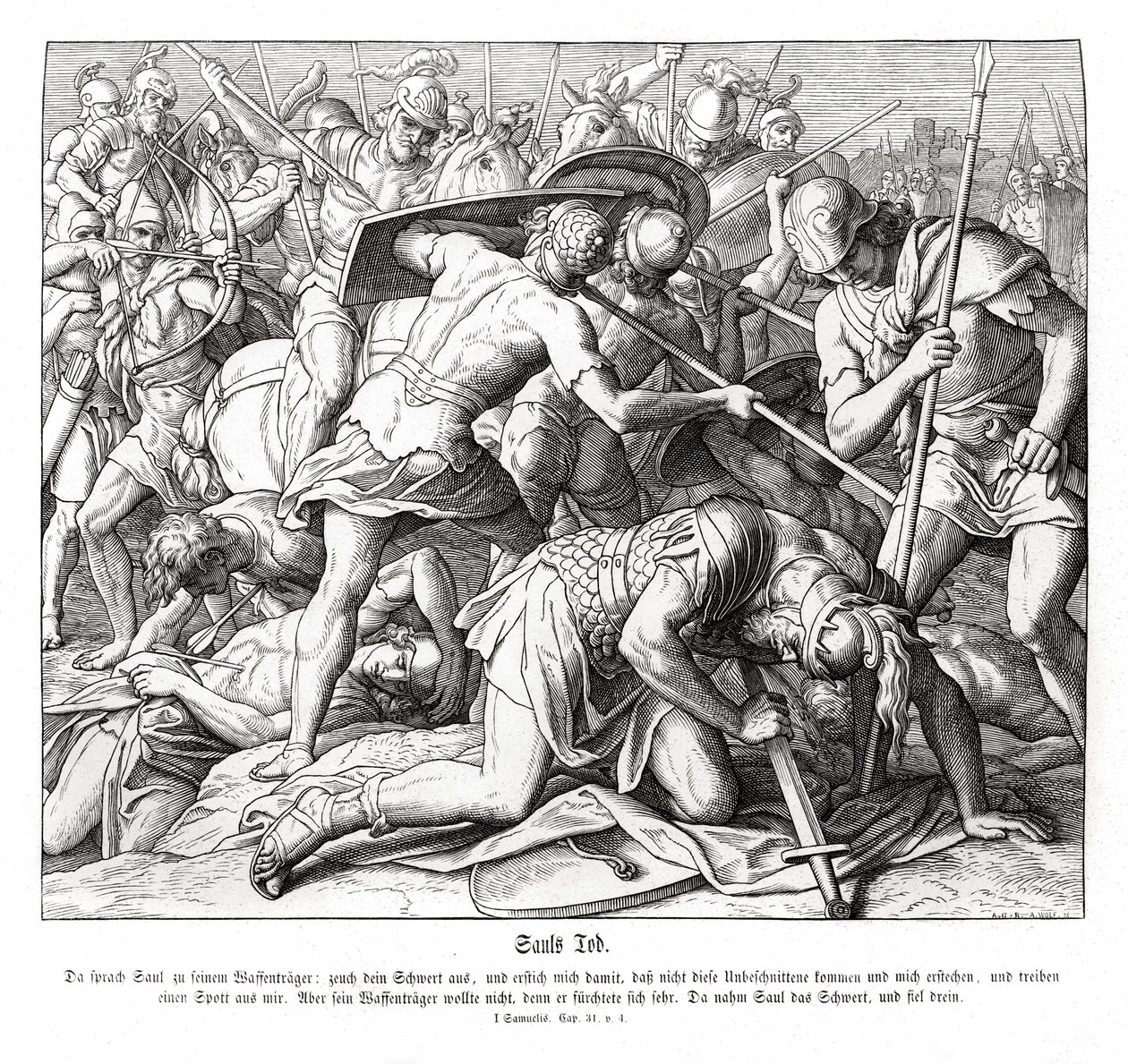 Sauls død af Julius Schnorr von Carolsfeld