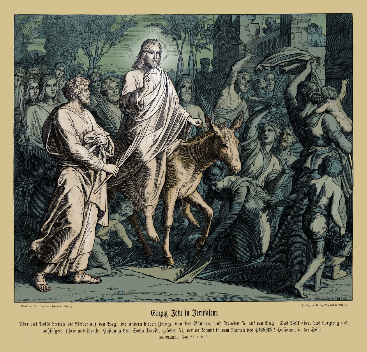 Jesu indtog i Jerusalem, Matthæusevangeliet af Julius Schnorr von Carolsfeld