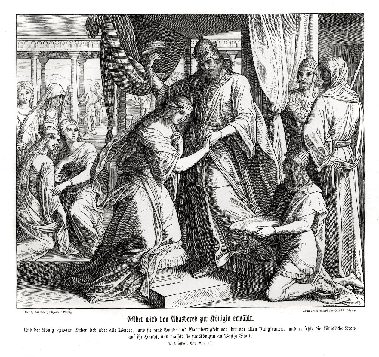 Esther er gjort til dronning, Esther af Julius Schnorr von Carolsfeld
