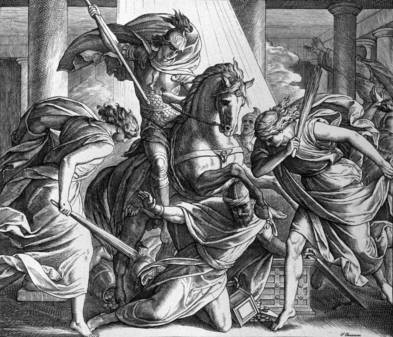 Udvisning af Heliodore af Julius Schnorr von Carolsfeld