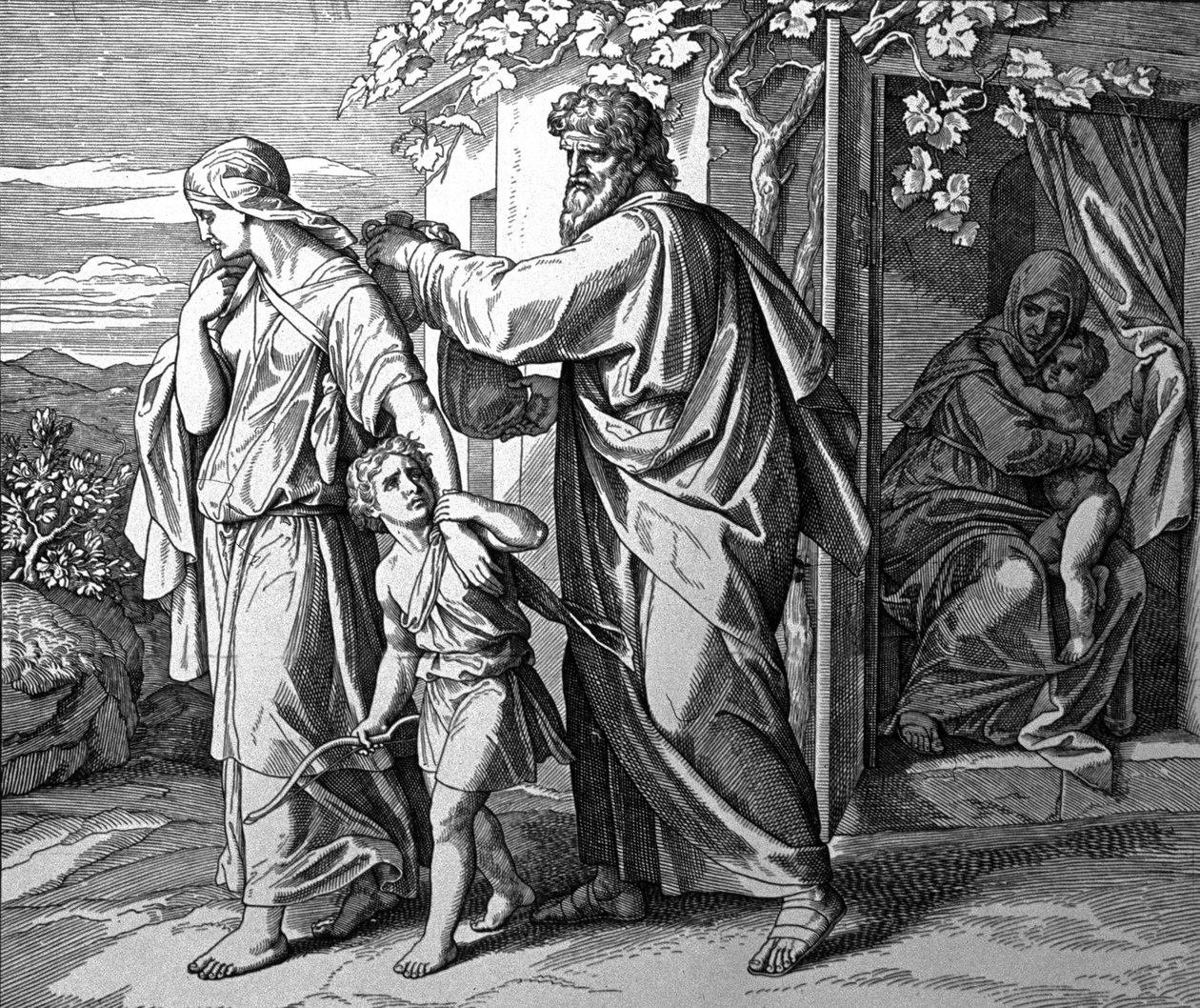 Udvisning af Ismael og hans mor af Julius Schnorr von Carolsfeld