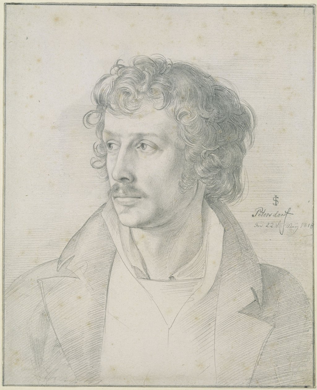 Friedrich Olivier i en alder af 25 år, brystbillede, med blikket vendt mod venstre af Julius Schnorr von Carolsfeld