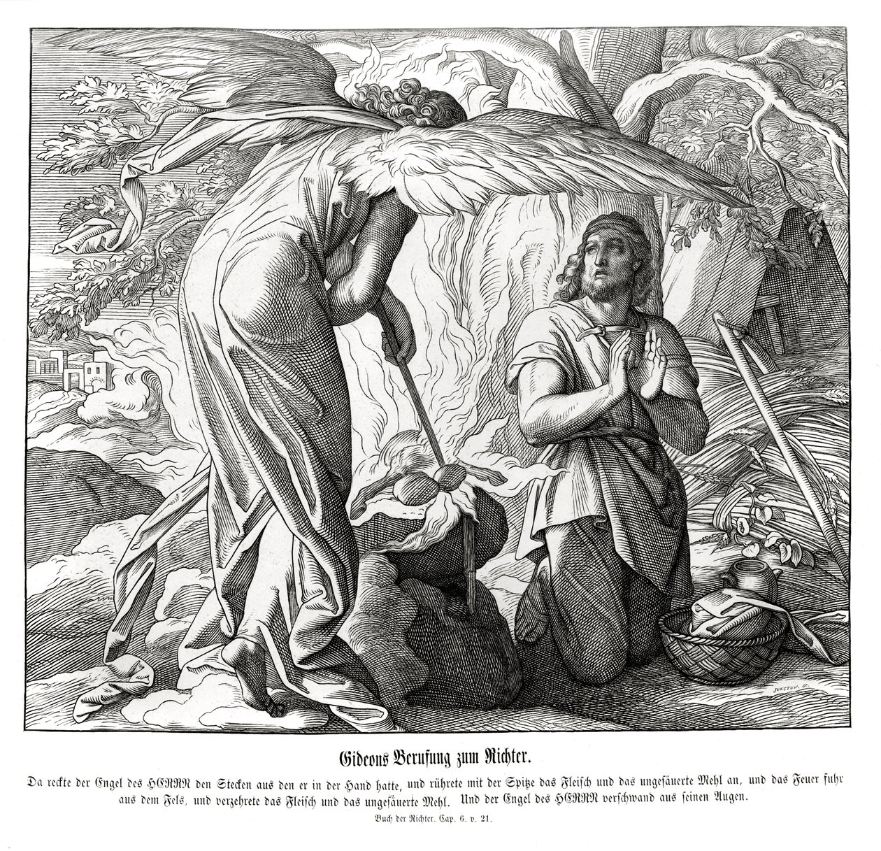 Gideon kaldes som dommer, dommere af Julius Schnorr von Carolsfeld