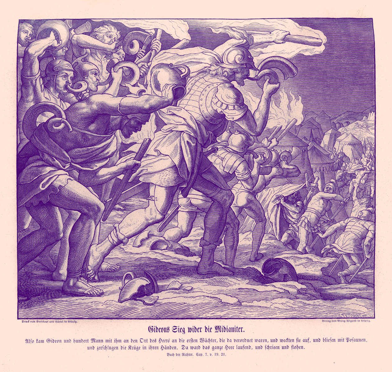 Gideons sejr mod midjanitterne, dommere af Julius Schnorr von Carolsfeld