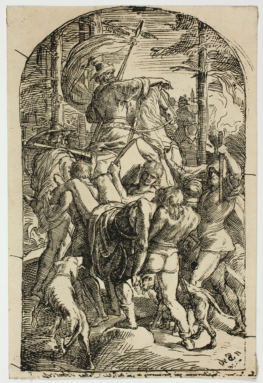 Hagen lader Siegfrieds lig blive båret hjem fra skoven af Julius Schnorr von Carolsfeld