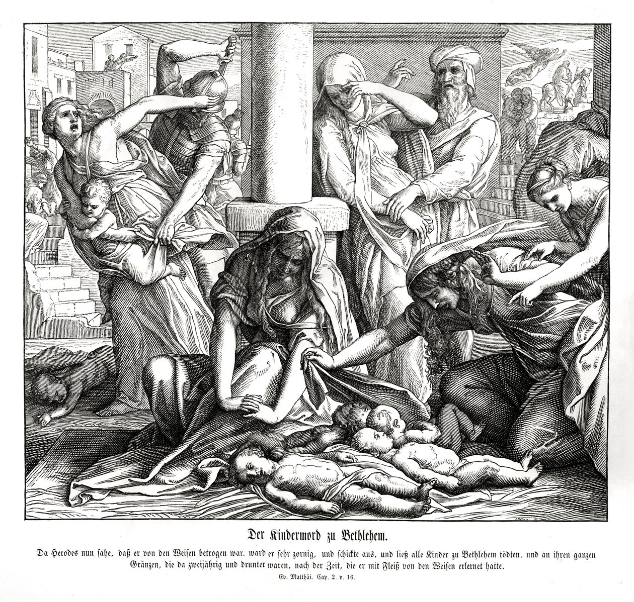 Herodes dræber børnene, Matthæusevangeliet af Julius Schnorr von Carolsfeld