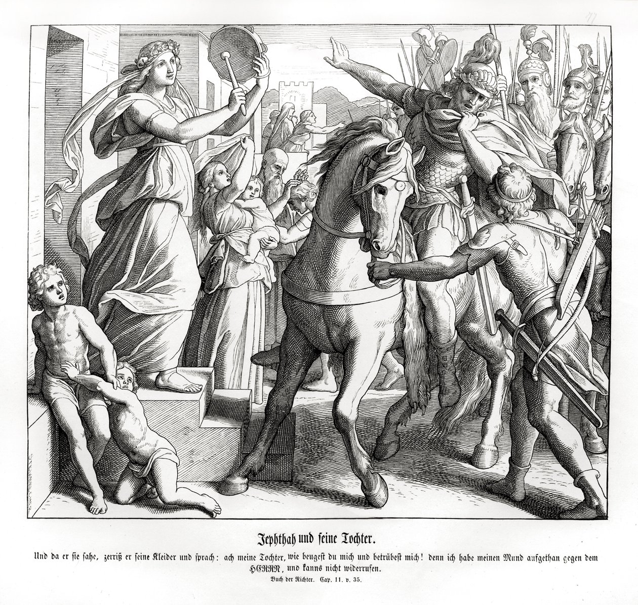 Jefta og hans datter, dommere af Julius Schnorr von Carolsfeld