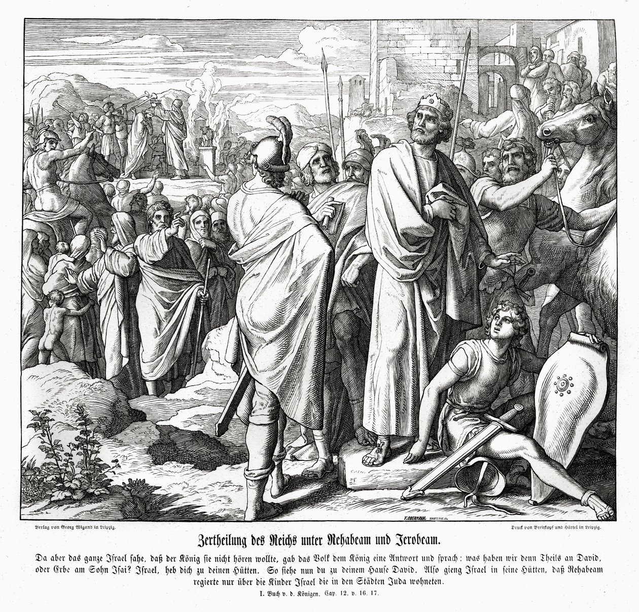 Jeroboam og Rehabeam af Julius Schnorr von Carolsfeld