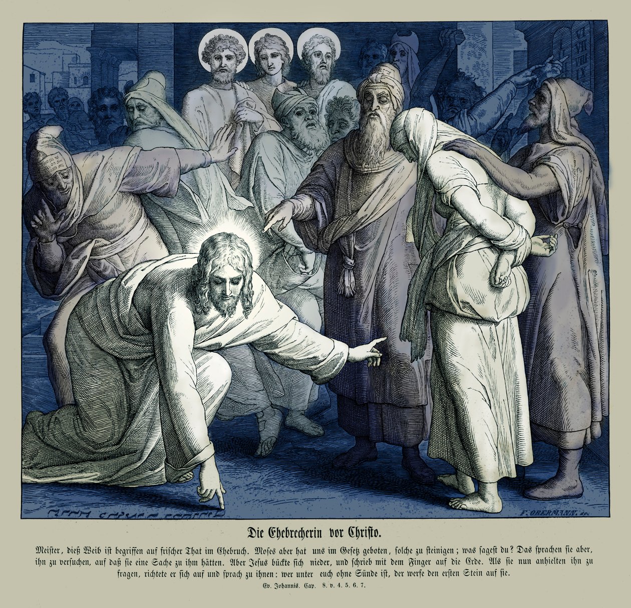 Jesus og den utro kvinde, Johannesevangeliet af Julius Schnorr von Carolsfeld