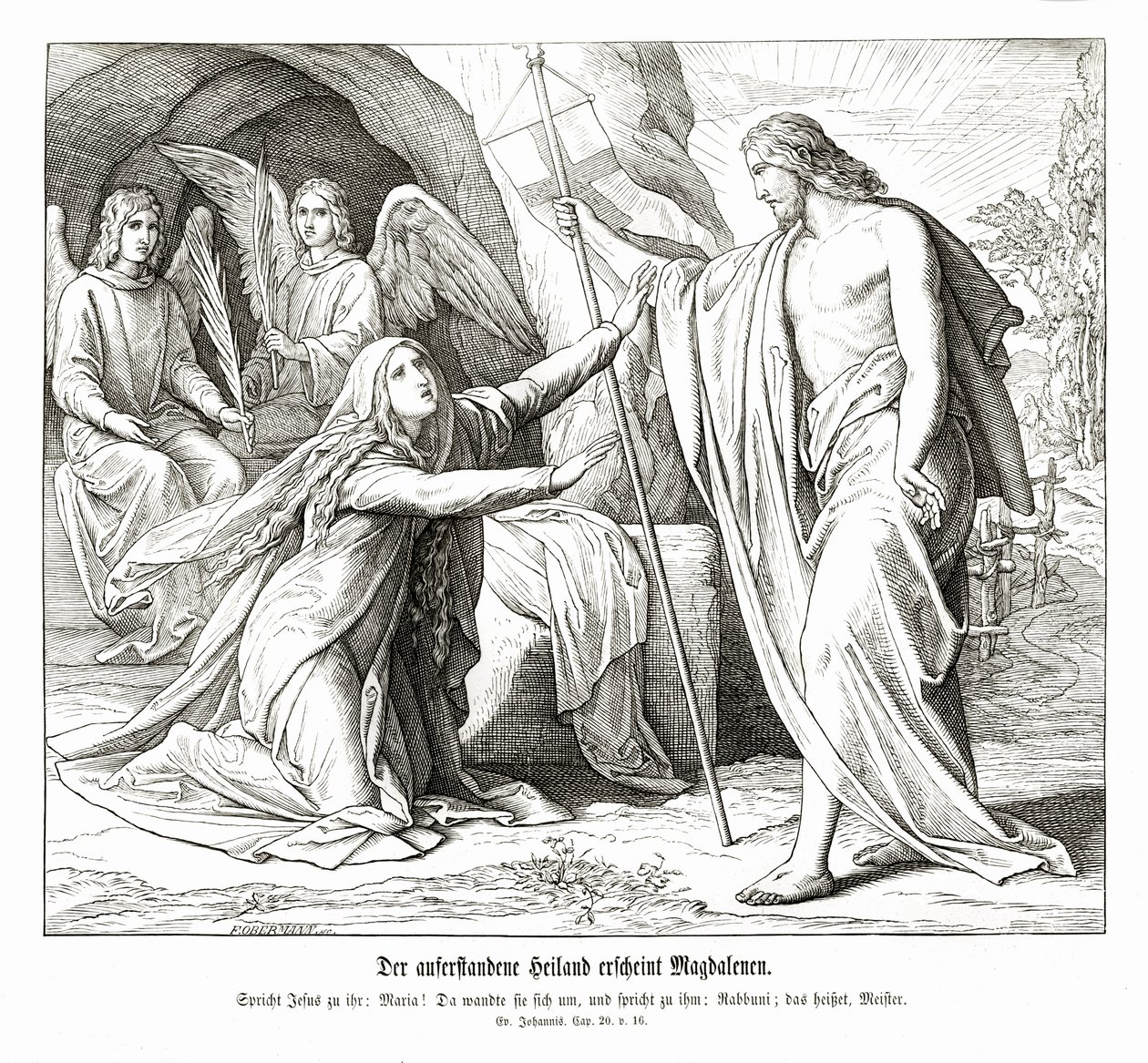 Jesus viser sig for Maria Magdalene, Johannesevangeliet af Julius Schnorr von Carolsfeld