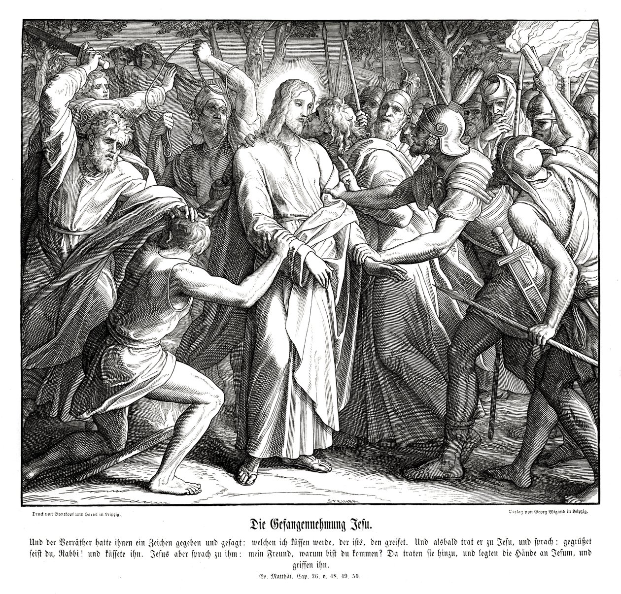 Jesu forræderi, Matthæusevangeliet af Julius Schnorr von Carolsfeld