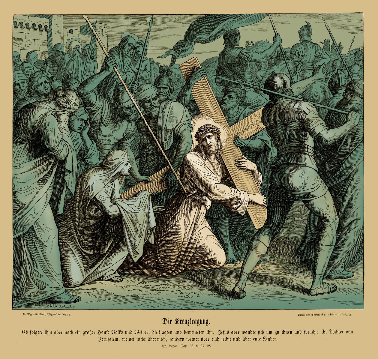 Jesus bærer korset, Lukasevangeliet af Julius Schnorr von Carolsfeld
