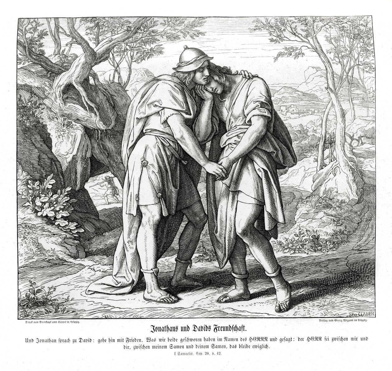 Jonathan og Davids venskab af Julius Schnorr von Carolsfeld