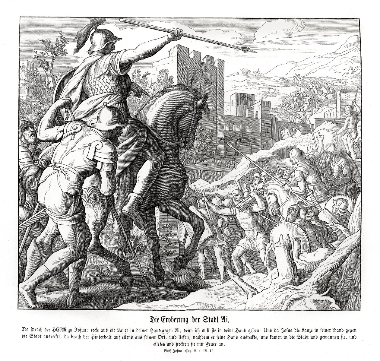 Joshua indtager byen Ai, Joshua af Julius Schnorr von Carolsfeld