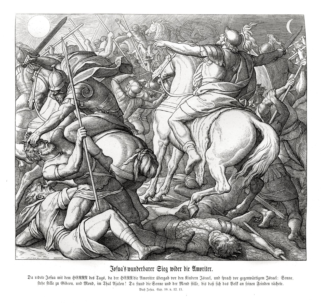 Josvas sejr over amoritterne, Josva af Julius Schnorr von Carolsfeld