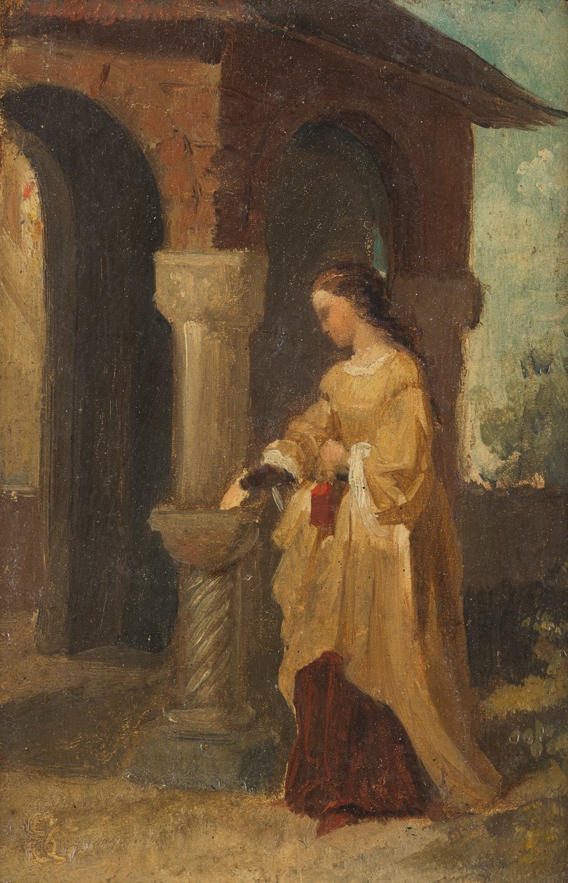 pige foran kirken af Julius Schnorr von Carolsfeld