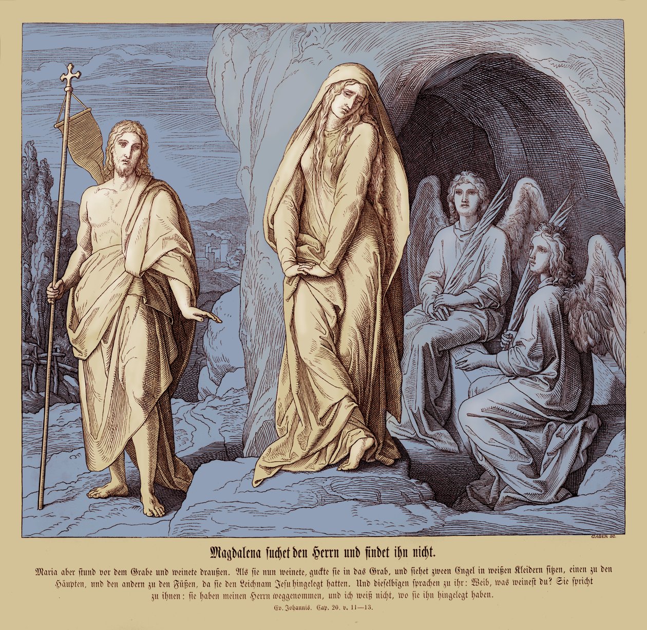 Maria Magdalene ved Jesu grav, Johannesevangeliet af Julius Schnorr von Carolsfeld
