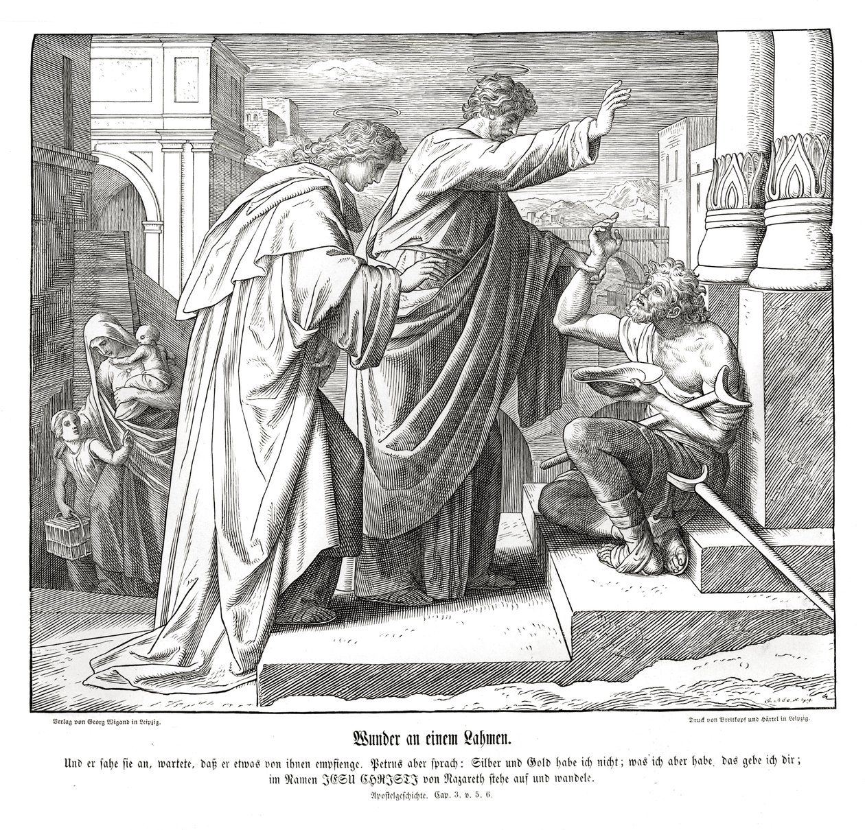Den lamme mands mirakel, Apostlenes Gerninger af Julius Schnorr von Carolsfeld