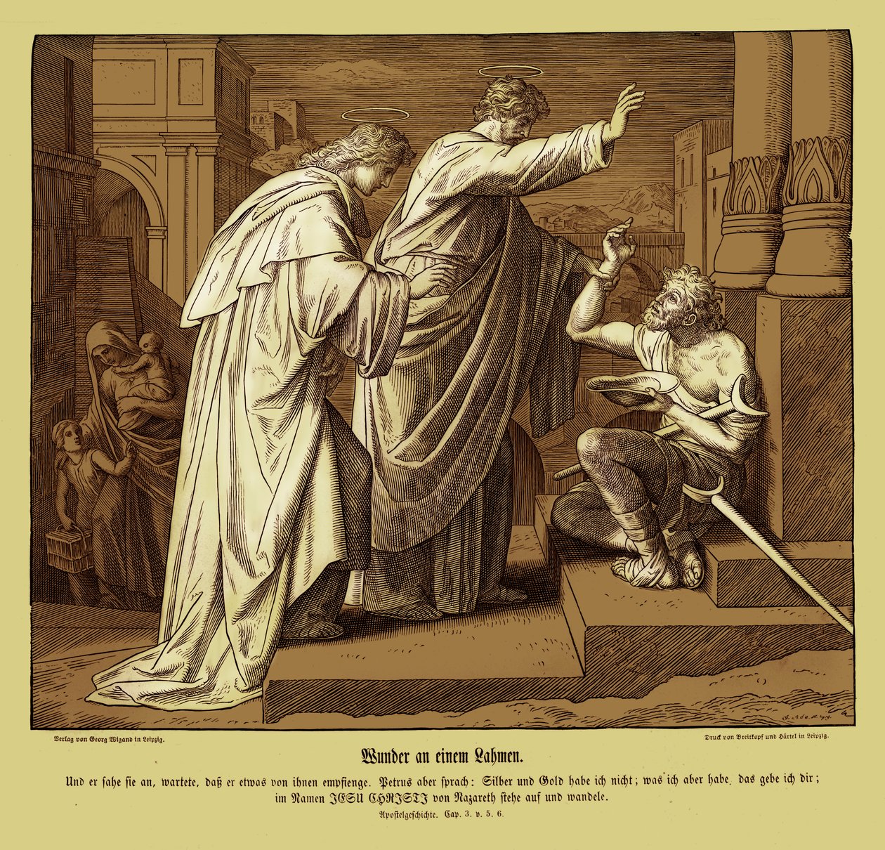 Den lamme mands mirakel, Apostlenes Gerninger af Julius Schnorr von Carolsfeld