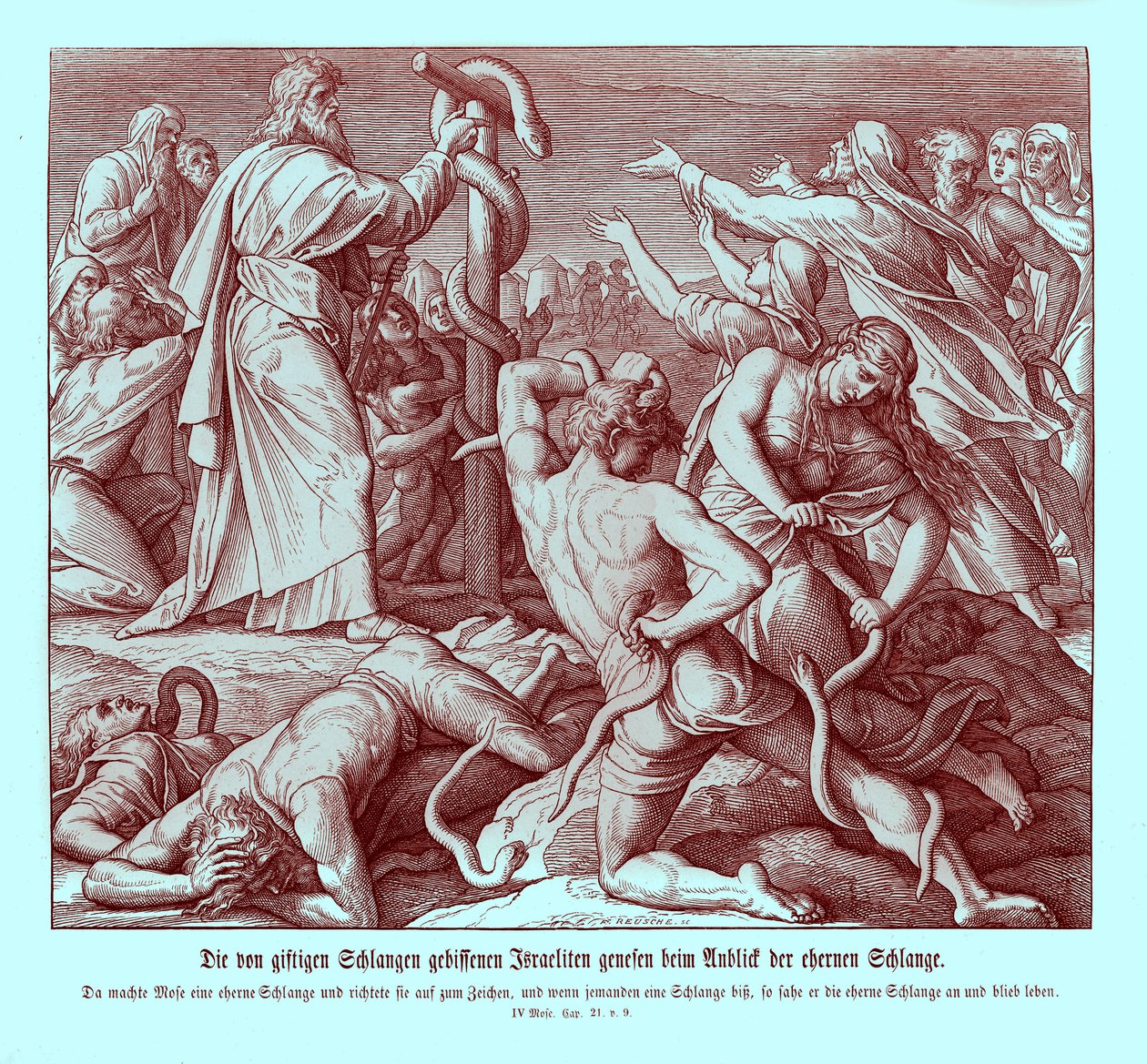 Moses og slangen af messing, 4. Mosebog af Julius Schnorr von Carolsfeld