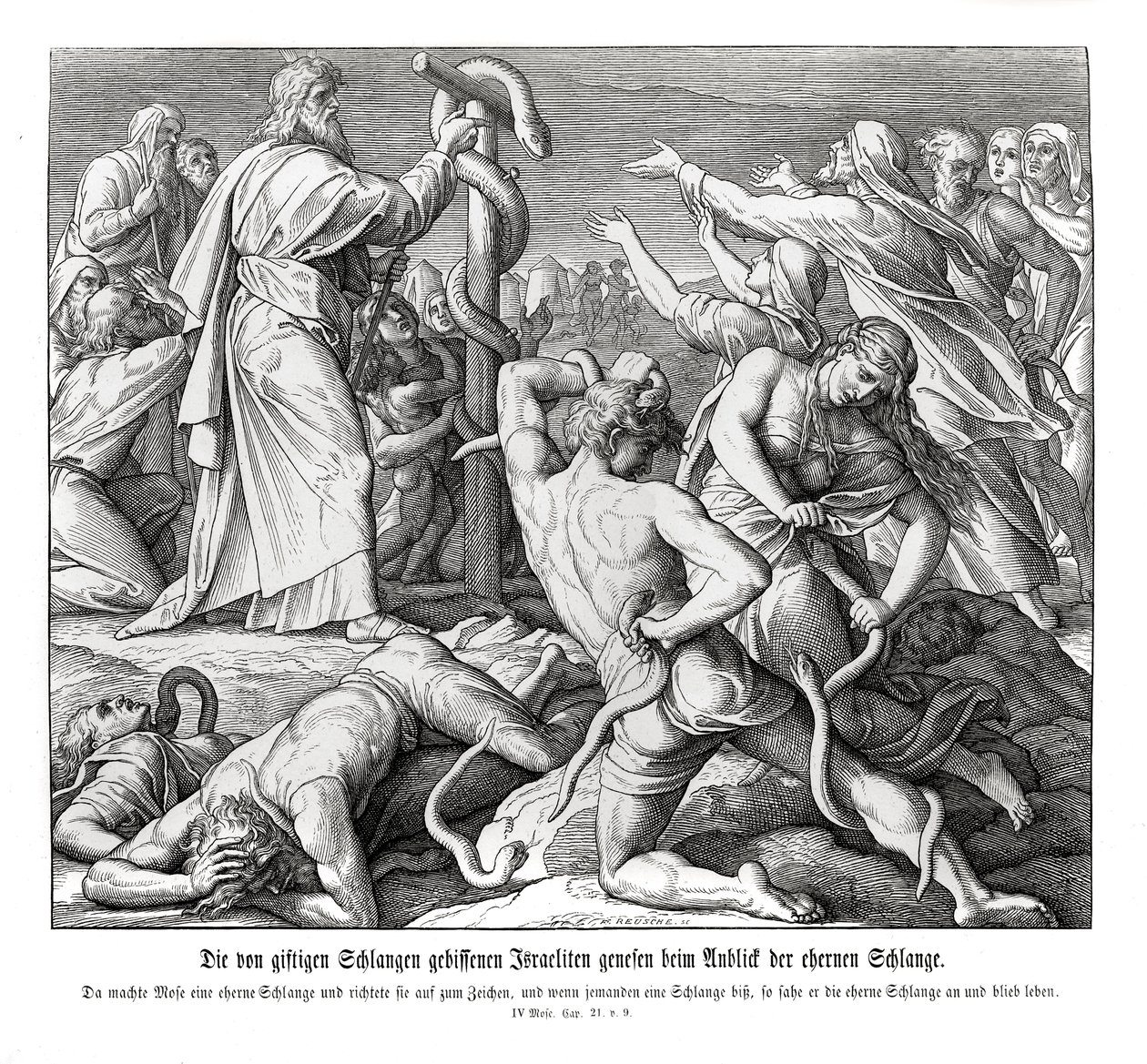 Moses og slangen af messing, 4. Mosebog af Julius Schnorr von Carolsfeld