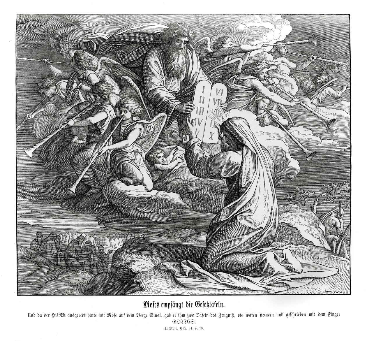 Moses modtager budene, Anden Mosebog af Julius Schnorr von Carolsfeld