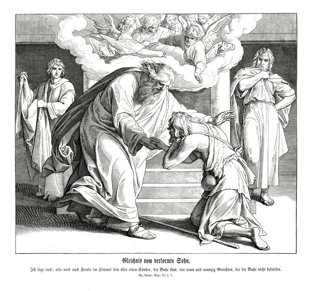 Lignelse om den barmhjertige samaritaner, Lukasevangeliet af Julius Schnorr von Carolsfeld