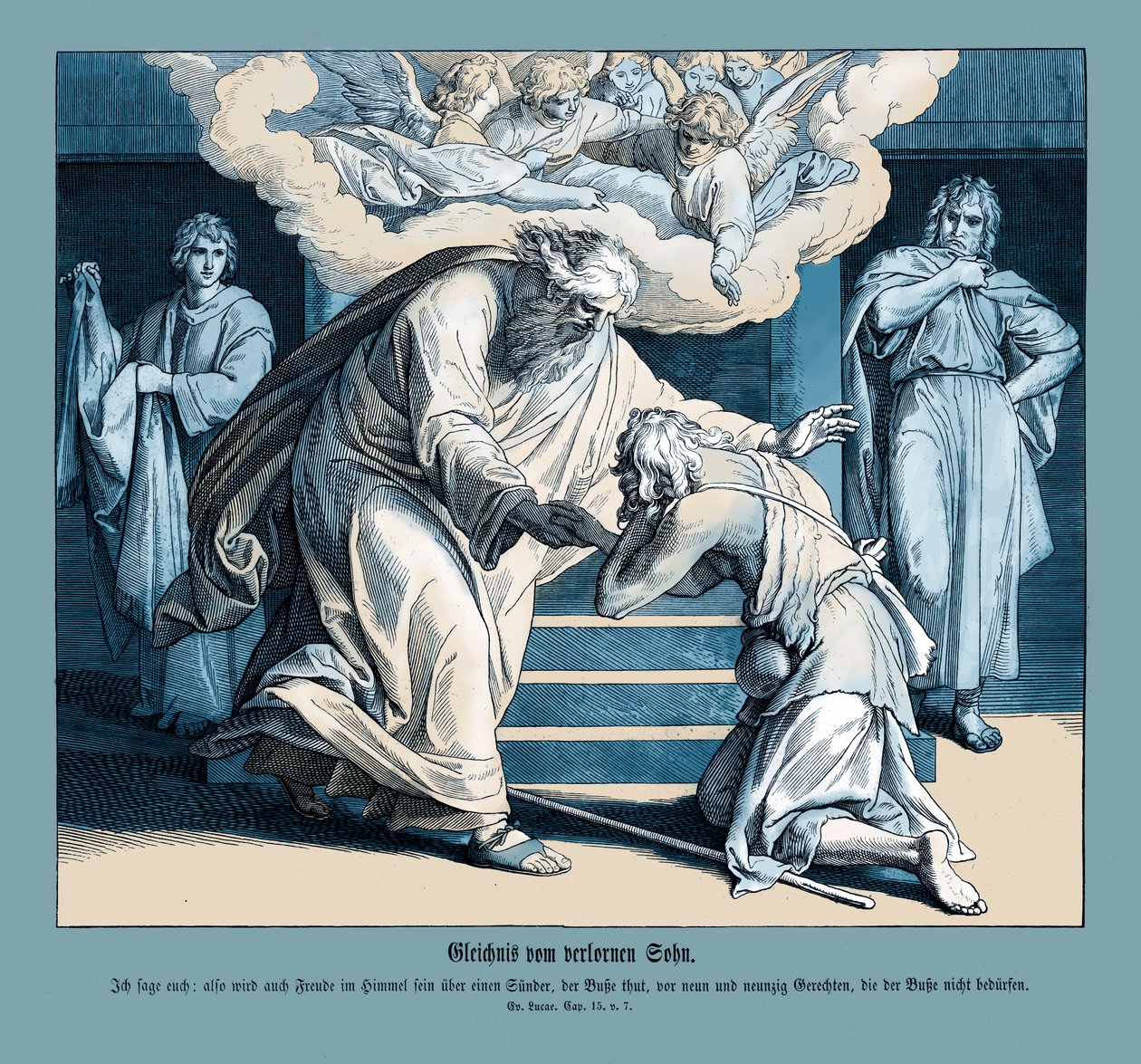 Lignelse om den barmhjertige samaritaner, Lukasevangeliet af Julius Schnorr von Carolsfeld