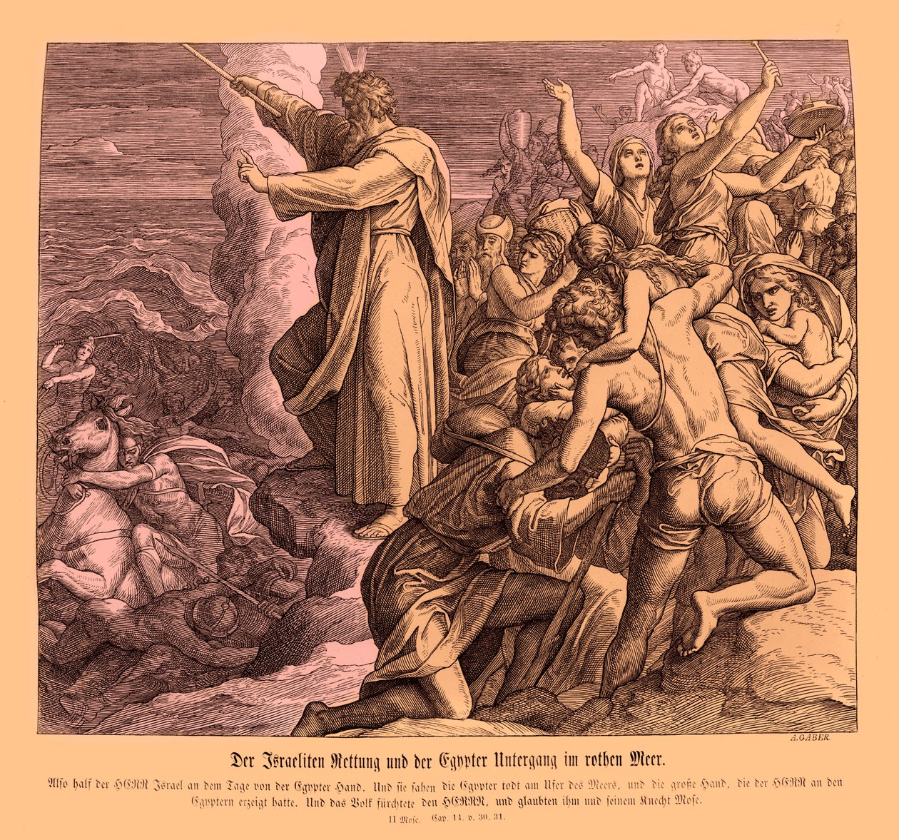 Deltagelse af Det Røde Hav, Exodus af Julius Schnorr von Carolsfeld