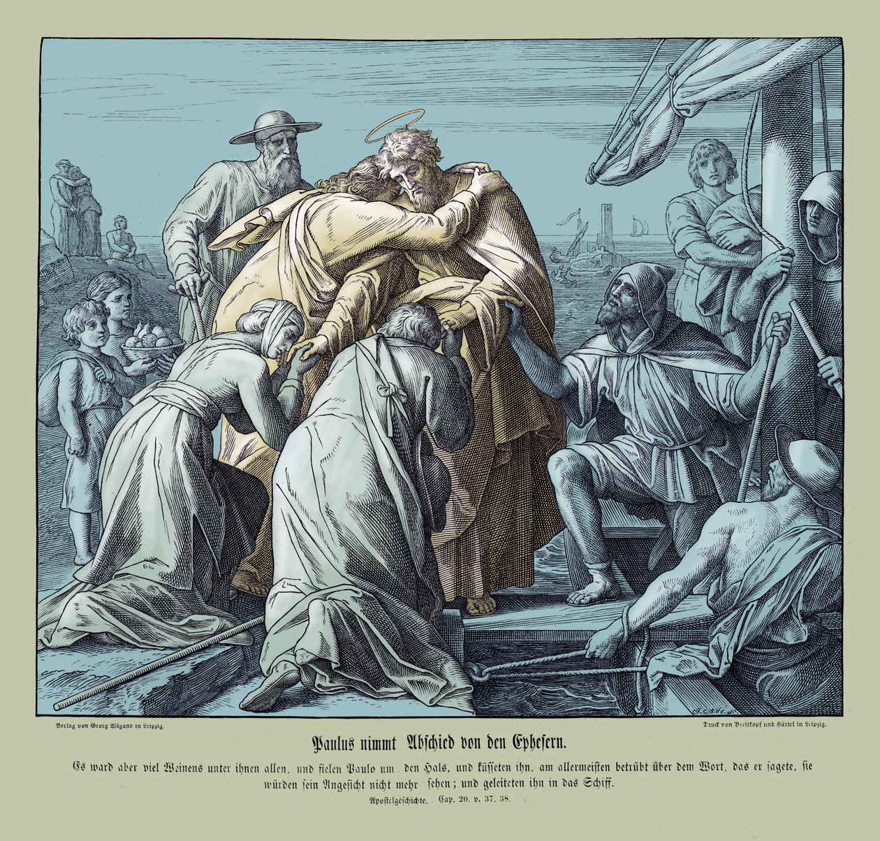 Paulus forlader Efeserne, Apostlenes Gerninger af Julius Schnorr von Carolsfeld