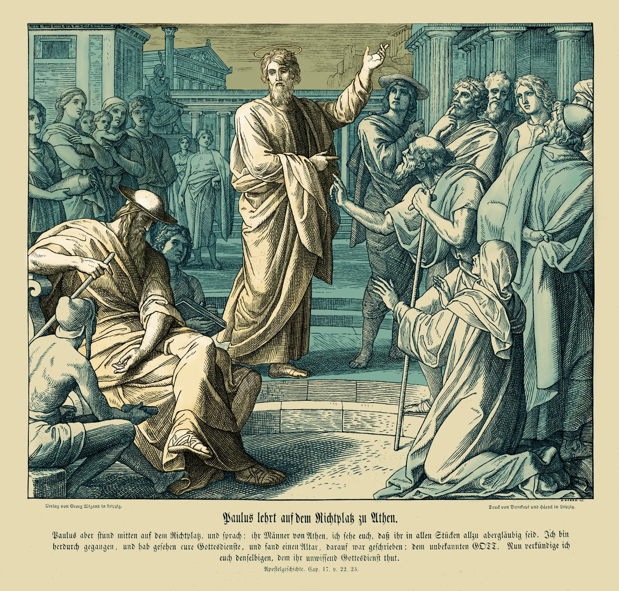 Paulus prædiker i Athen, Apostlenes Gerninger af Julius Schnorr von Carolsfeld