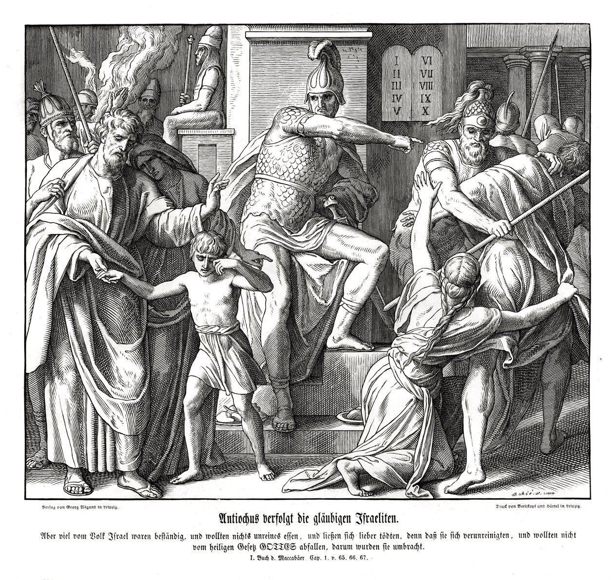 Forfølgelse af israelitter af Antiochus af Julius Schnorr von Carolsfeld