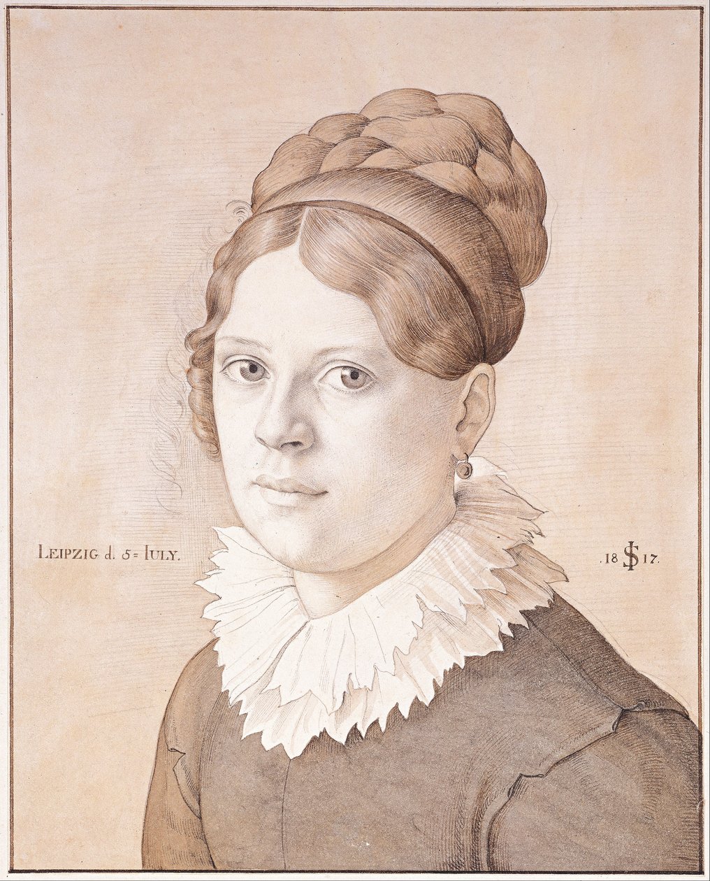 Portræt af Henriette Schnorr von Carolsfeld, 1817 af Julius Schnorr von Carolsfeld