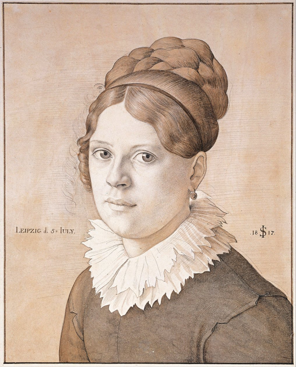 Portræt af Henriette Schnorr von Carolsfeld, 1817 af Julius Schnorr von Carolsfeld