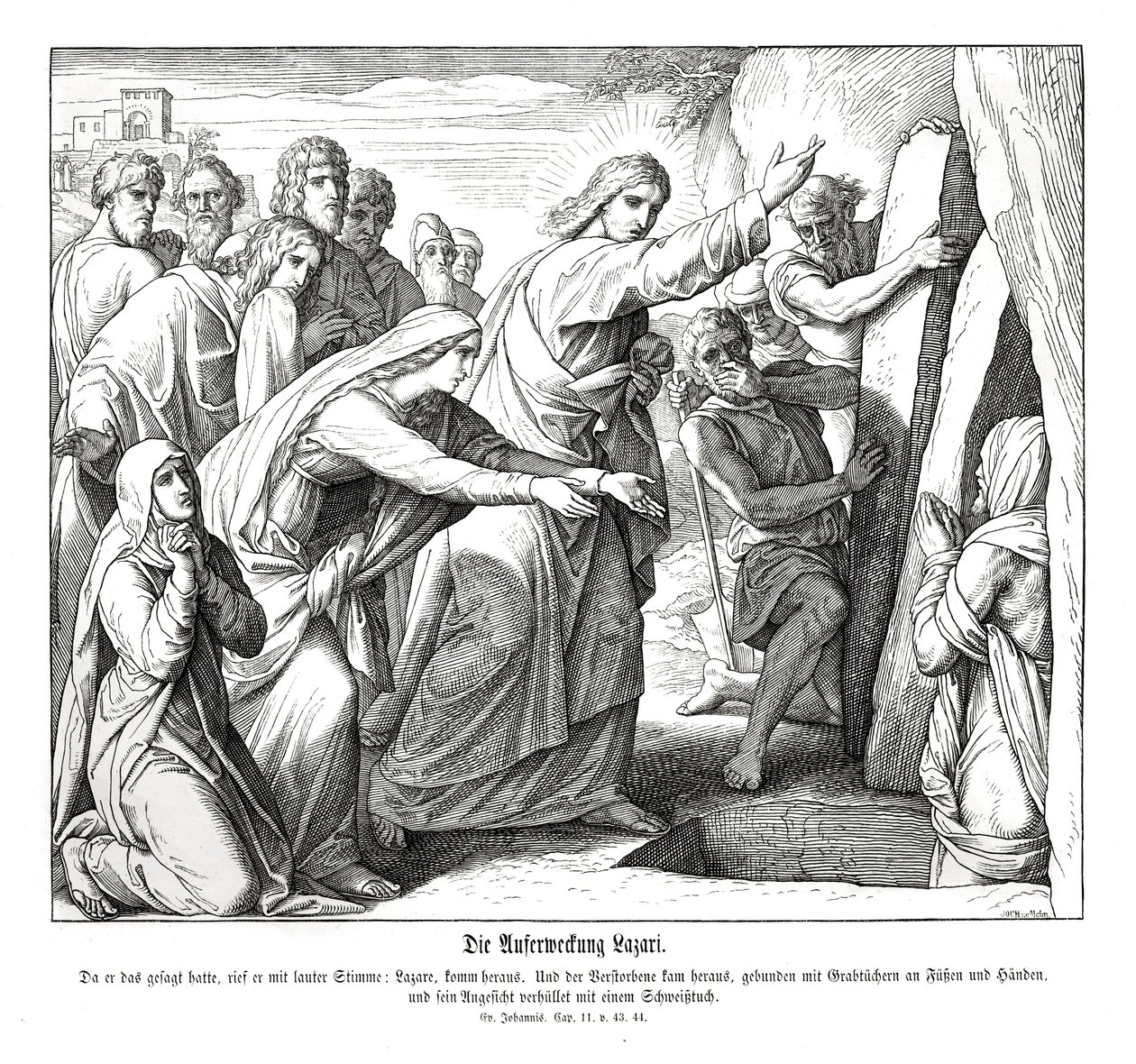 Lazarus opstandelse, Johannesevangeliet af Julius Schnorr von Carolsfeld