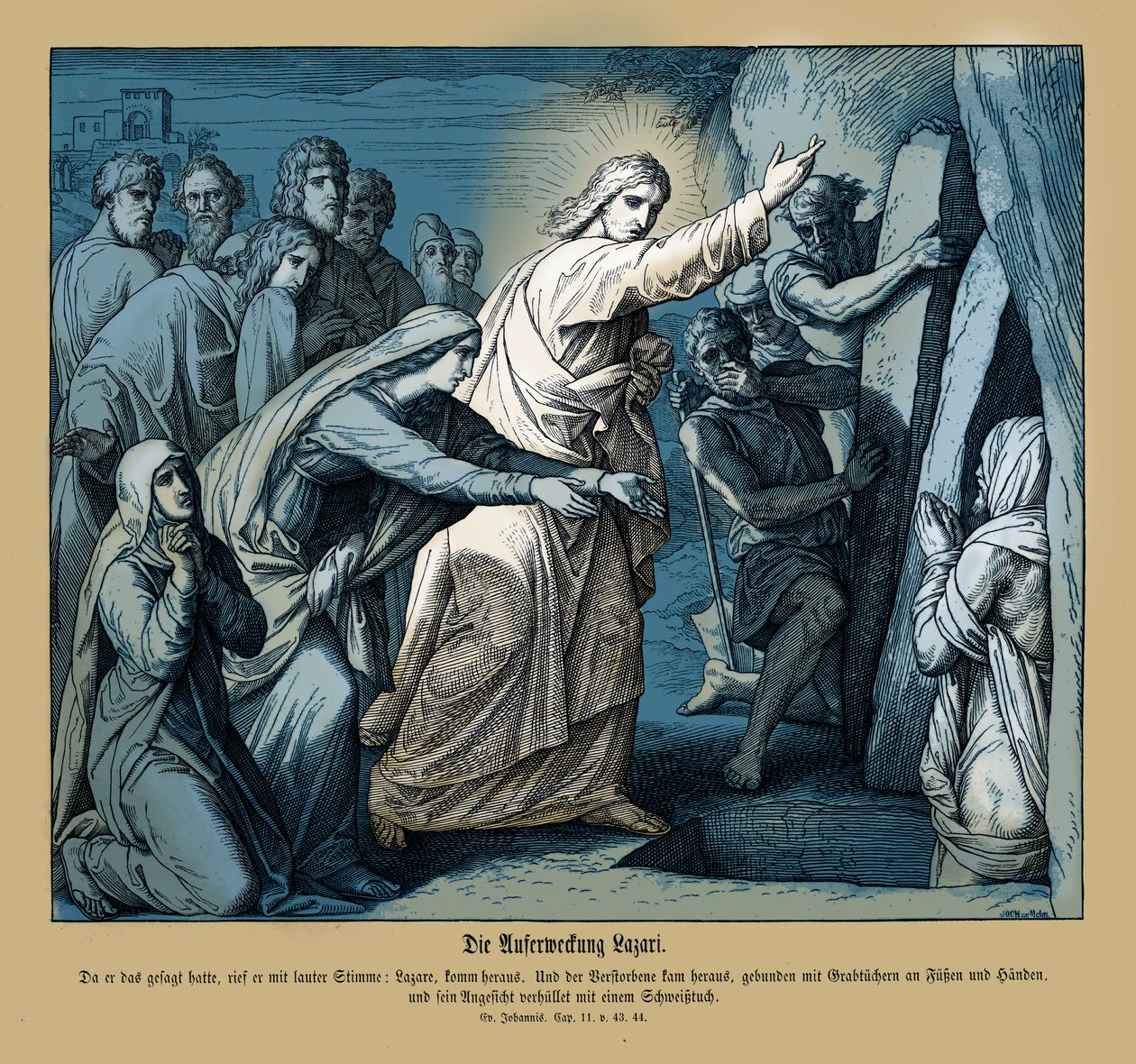 Lazarus opstandelse, Johannesevangeliet af Julius Schnorr von Carolsfeld