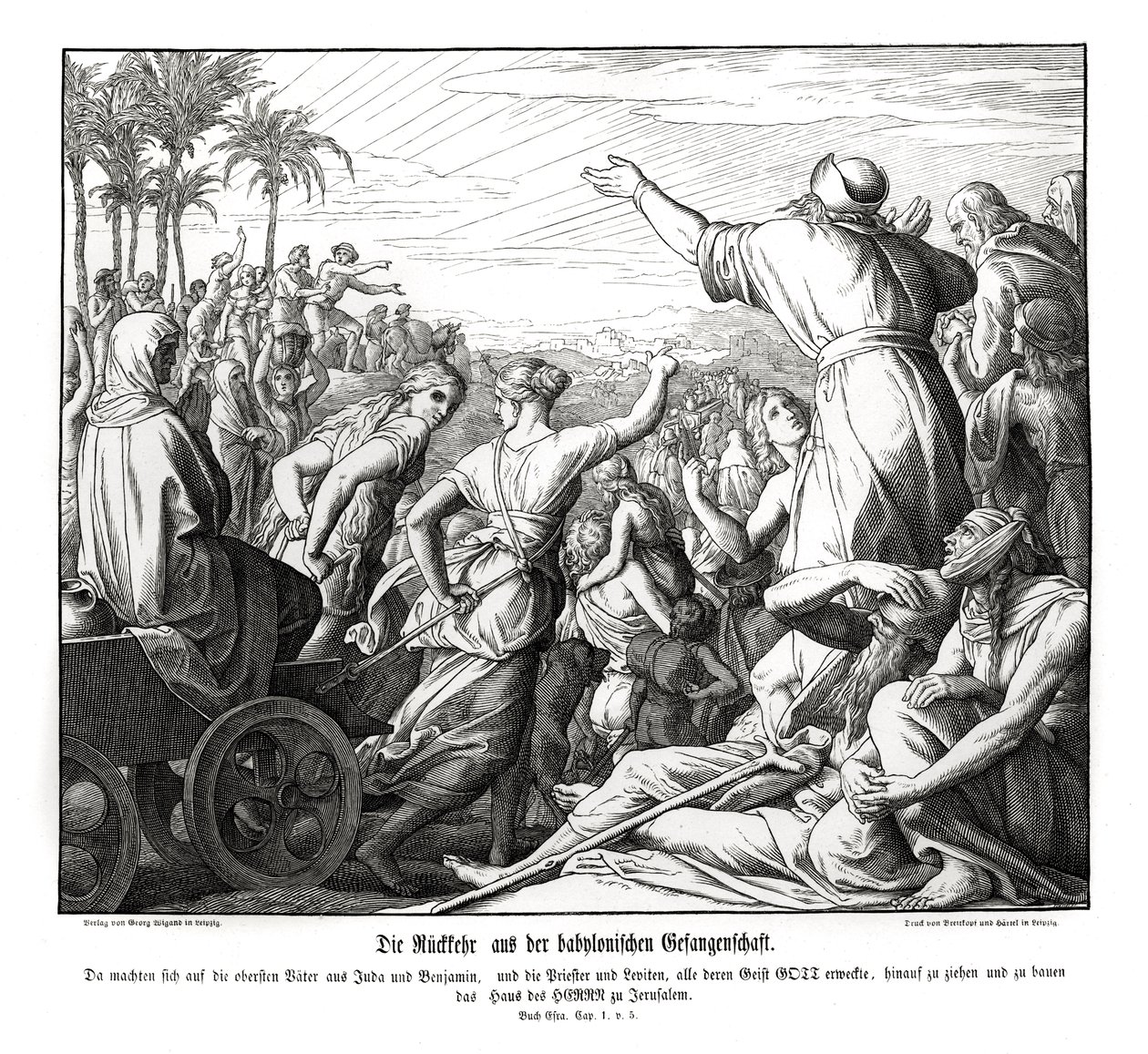 Vend tilbage fra Babylon, Ezra af Julius Schnorr von Carolsfeld