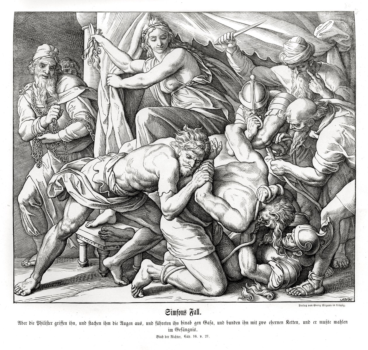 Samsons fald, dommere af Julius Schnorr von Carolsfeld