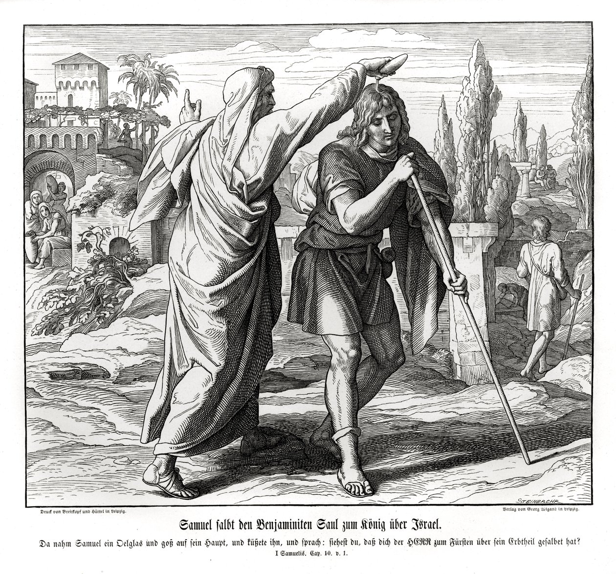 Samuel salver Saul til Israels konge af Julius Schnorr von Carolsfeld