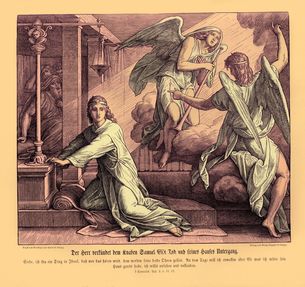 Samuel modtager profetien om Elis død af Julius Schnorr von Carolsfeld