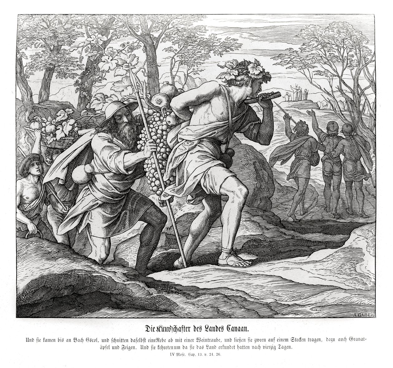 Spejdere til Kanaans land, Numbers af Julius Schnorr von Carolsfeld