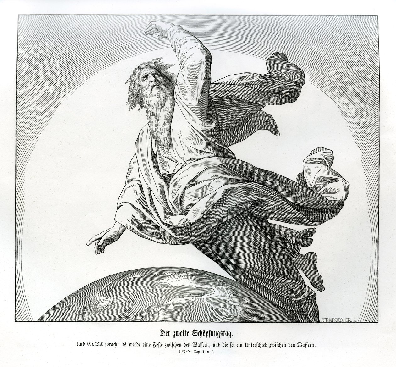 Anden skabelsesdag, Første Mosebog af Julius Schnorr von Carolsfeld