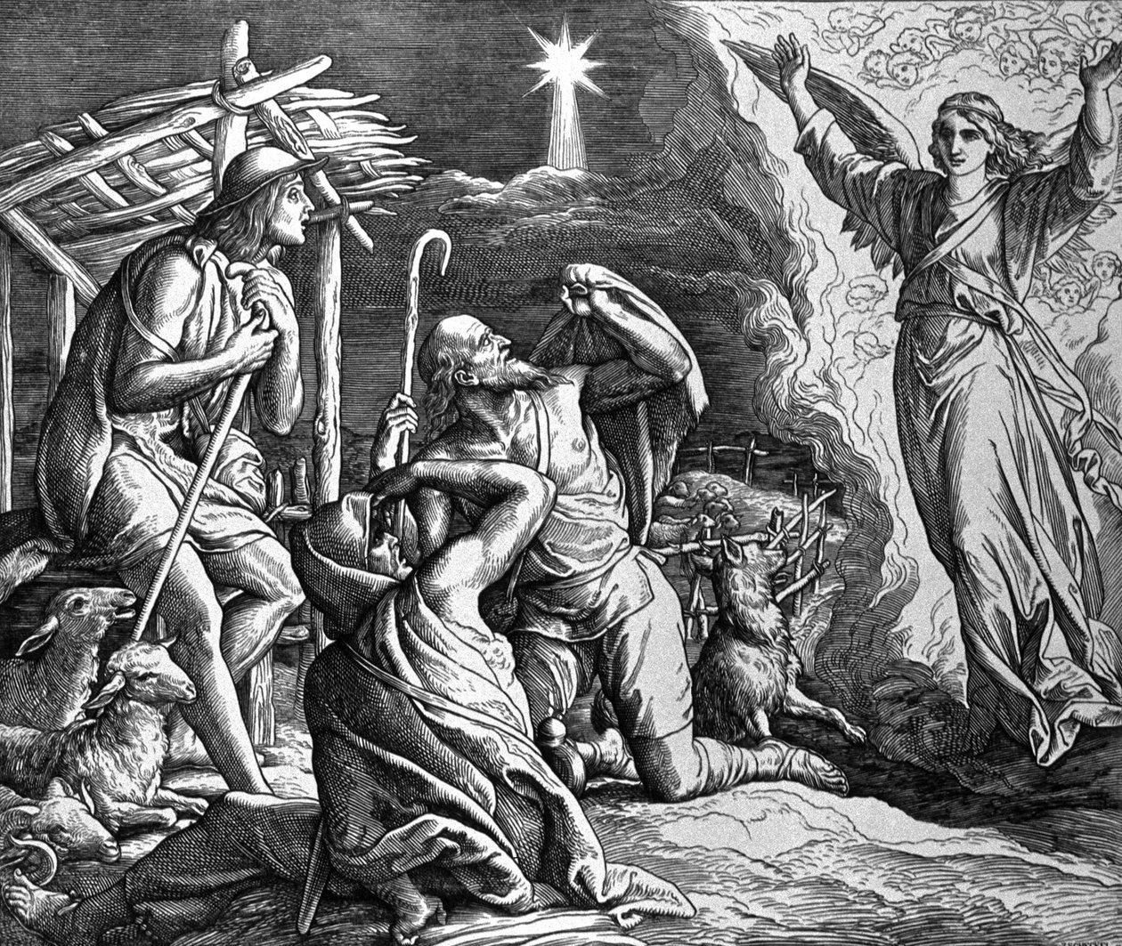 Bebudelsen til hyrderne af Julius Schnorr von Carolsfeld