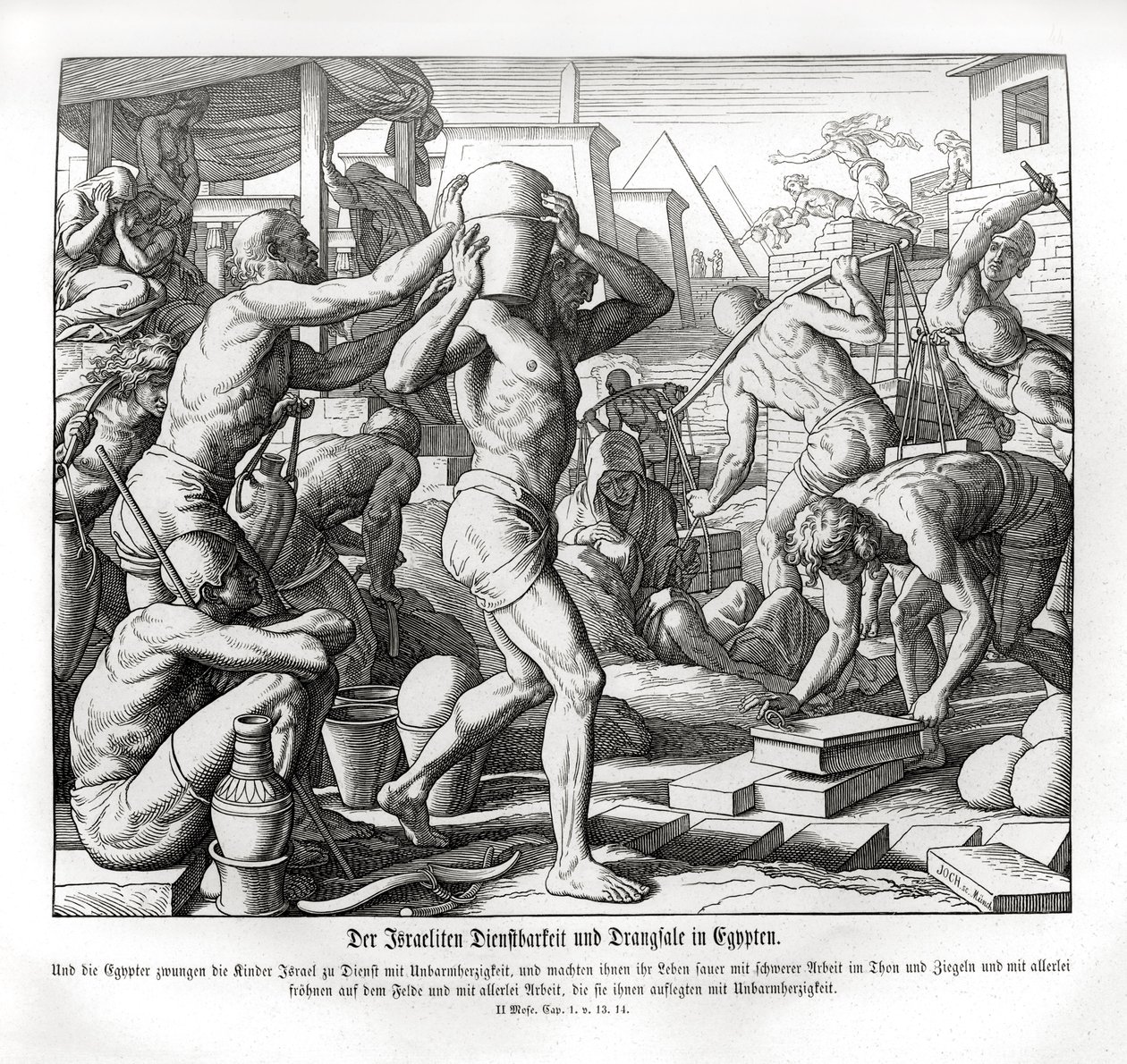 Israelitterne er slaver i Egypten, Exodus af Julius Schnorr von Carolsfeld