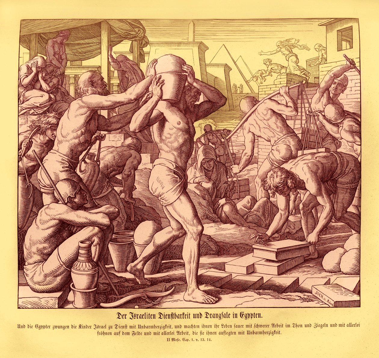 Israelitterne er slaver i Egypten, Exodus af Julius Schnorr von Carolsfeld