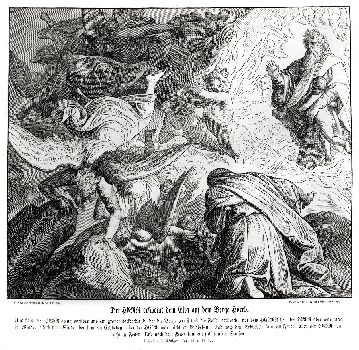 Herren viser sig for Elias på Horeb-bjerget af Julius Schnorr von Carolsfeld