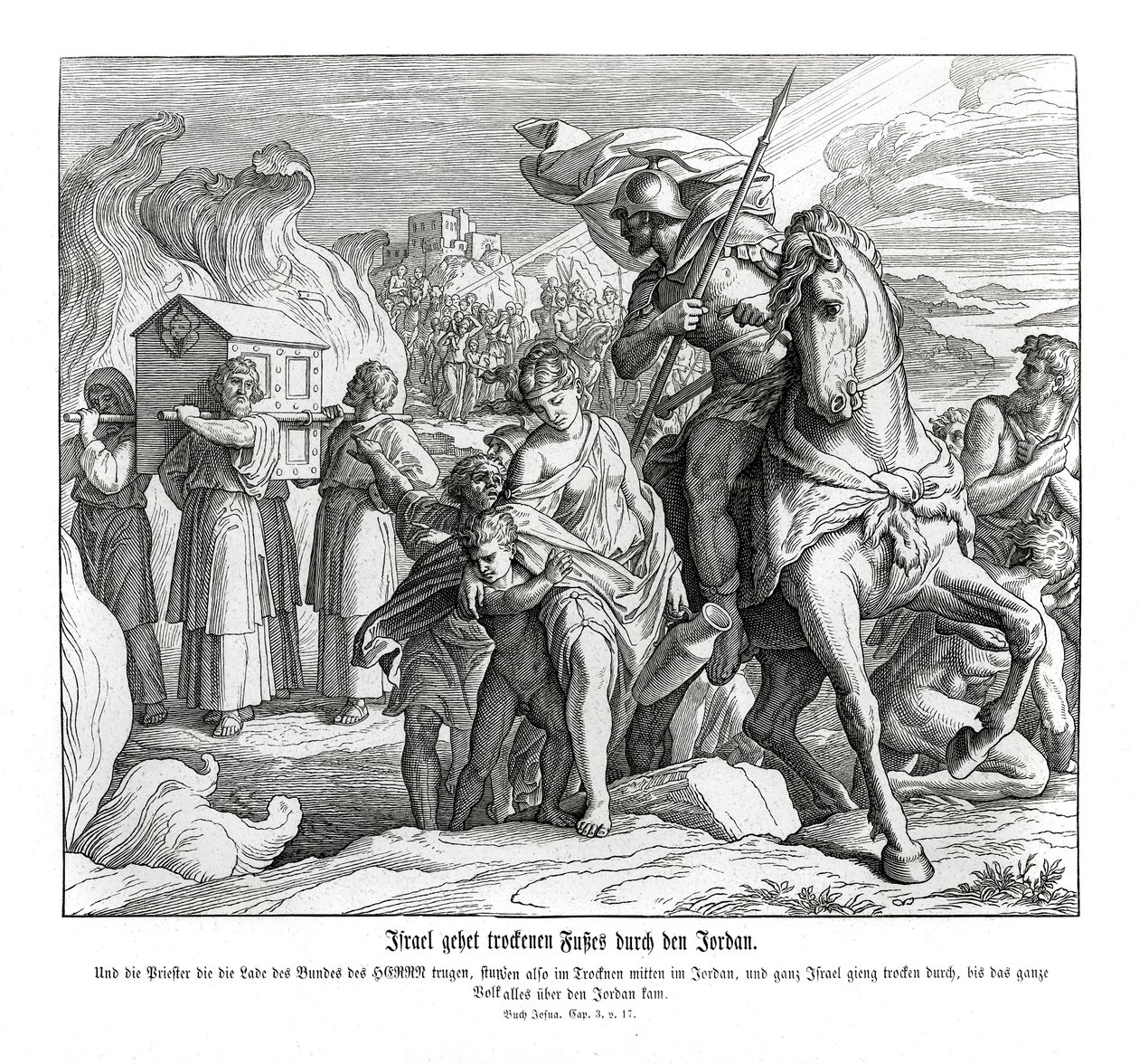 Pagtens ark, der krydser Jordan, Josva af Julius Schnorr von Carolsfeld