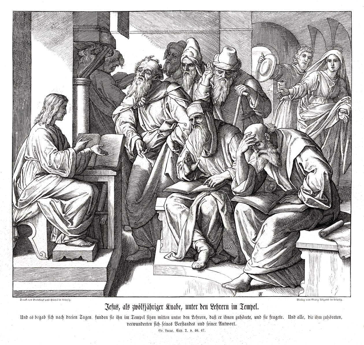 Jesusbarnet i templet, Lukasevangeliet af Julius Schnorr von Carolsfeld