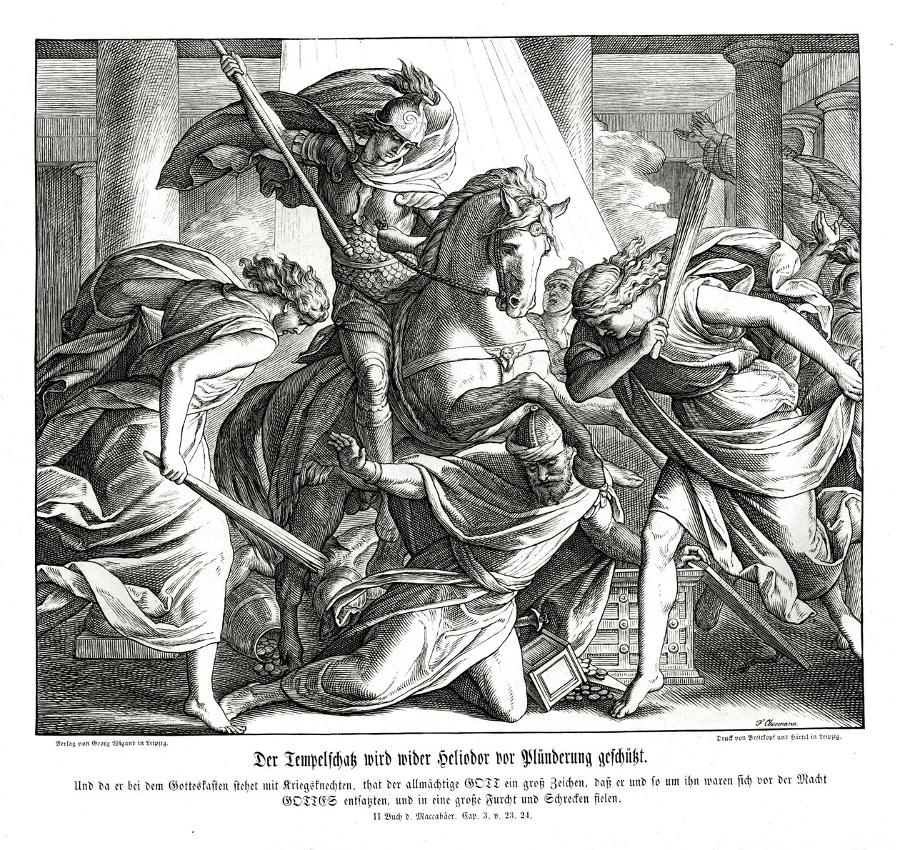 Templets skatkammer er beskyttet, 2 Makkabæer af Julius Schnorr von Carolsfeld